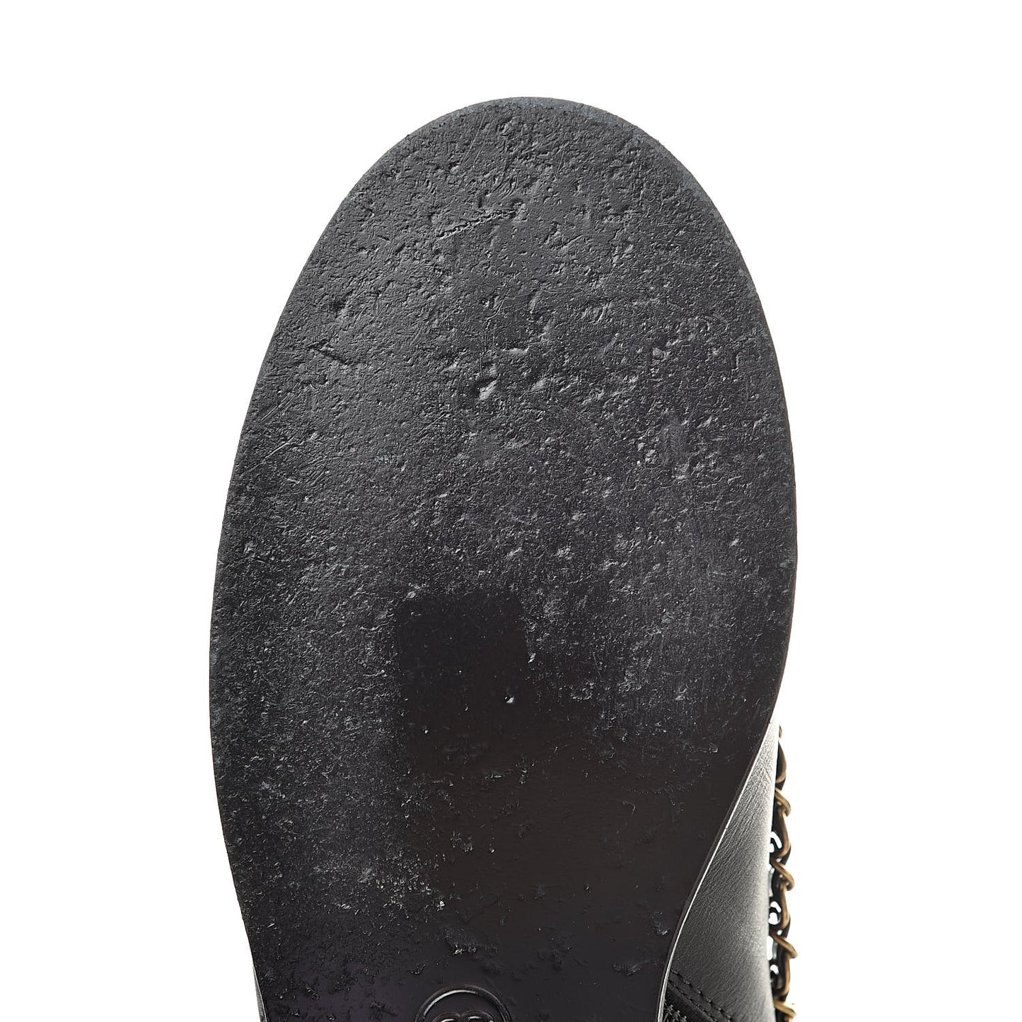 Calfskin Chain Lace Up Boots 38.5 Black