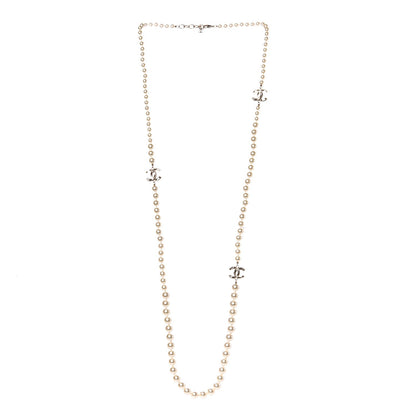 Chanel Graduated Pearl CC Long Necklace Gold 3 of 6