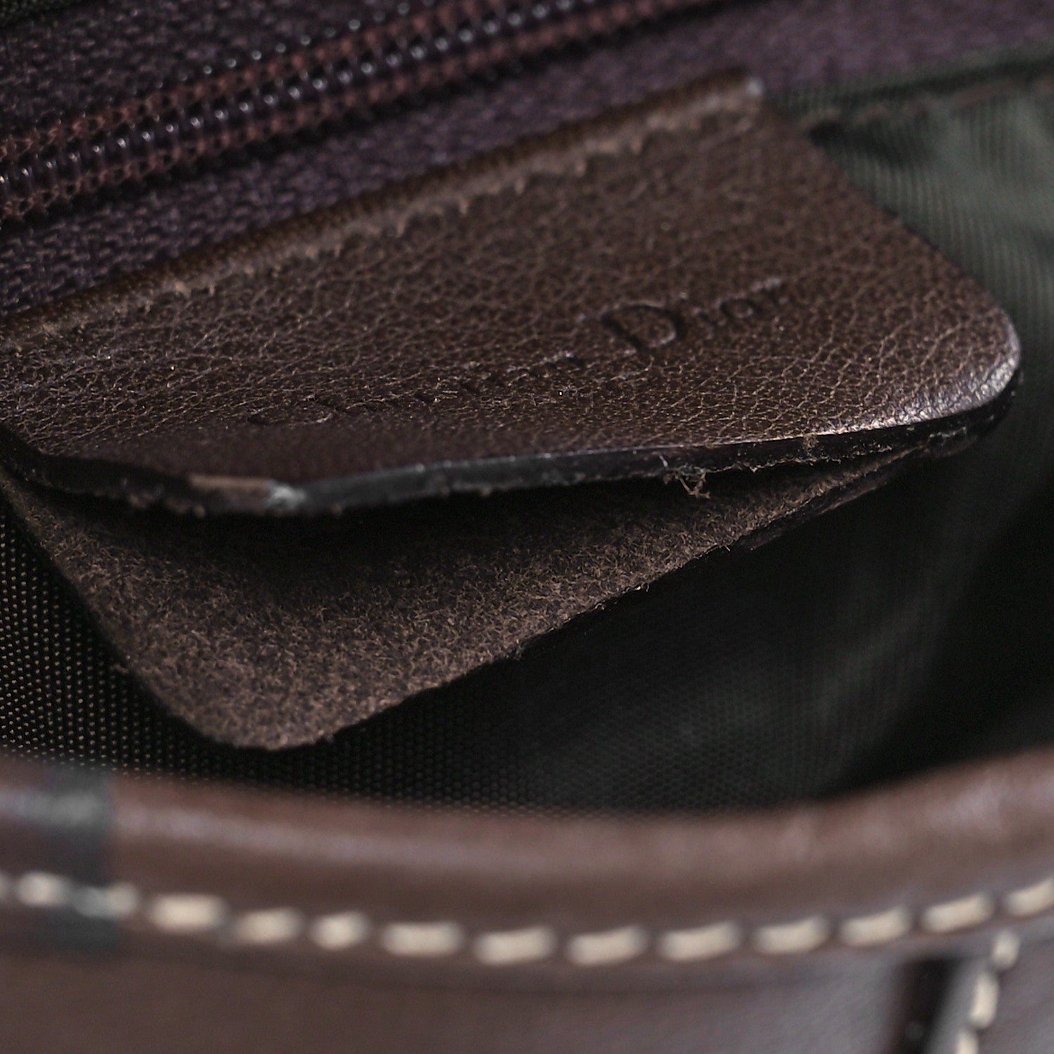 Christian Dior Calfskin Saddle Bag Brown 12 of 15