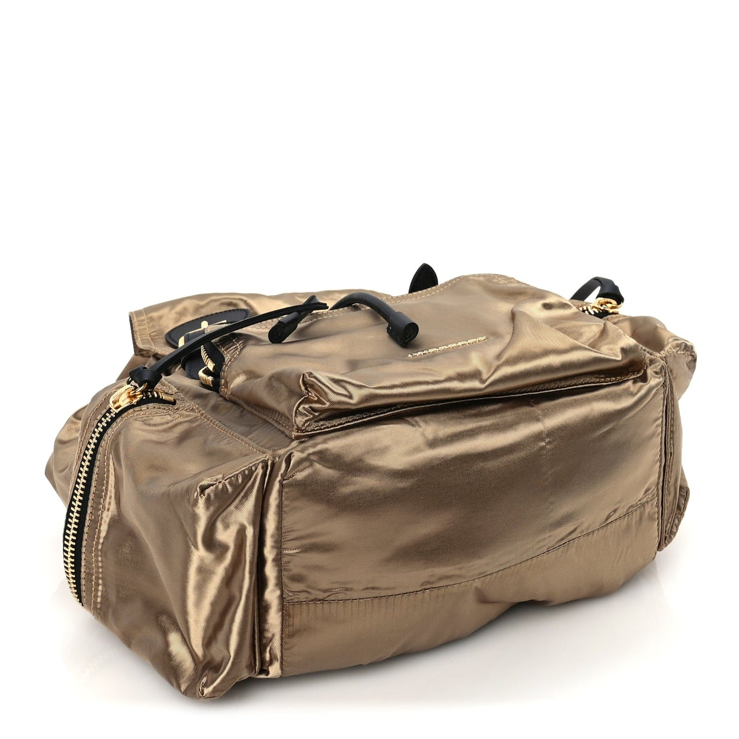Nylon Medium Rucksack Runway Backpack Gold Black