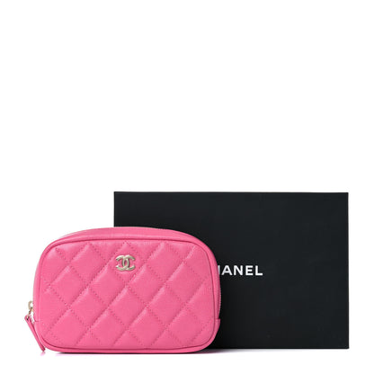 Chanel Caviar Quilted Small Curvy Pouch Cosmetic Case Pink 10 of 10