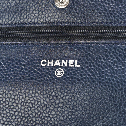 Chanel Caviar Quilted Wallet on Chain WOC Navy 6 of 11