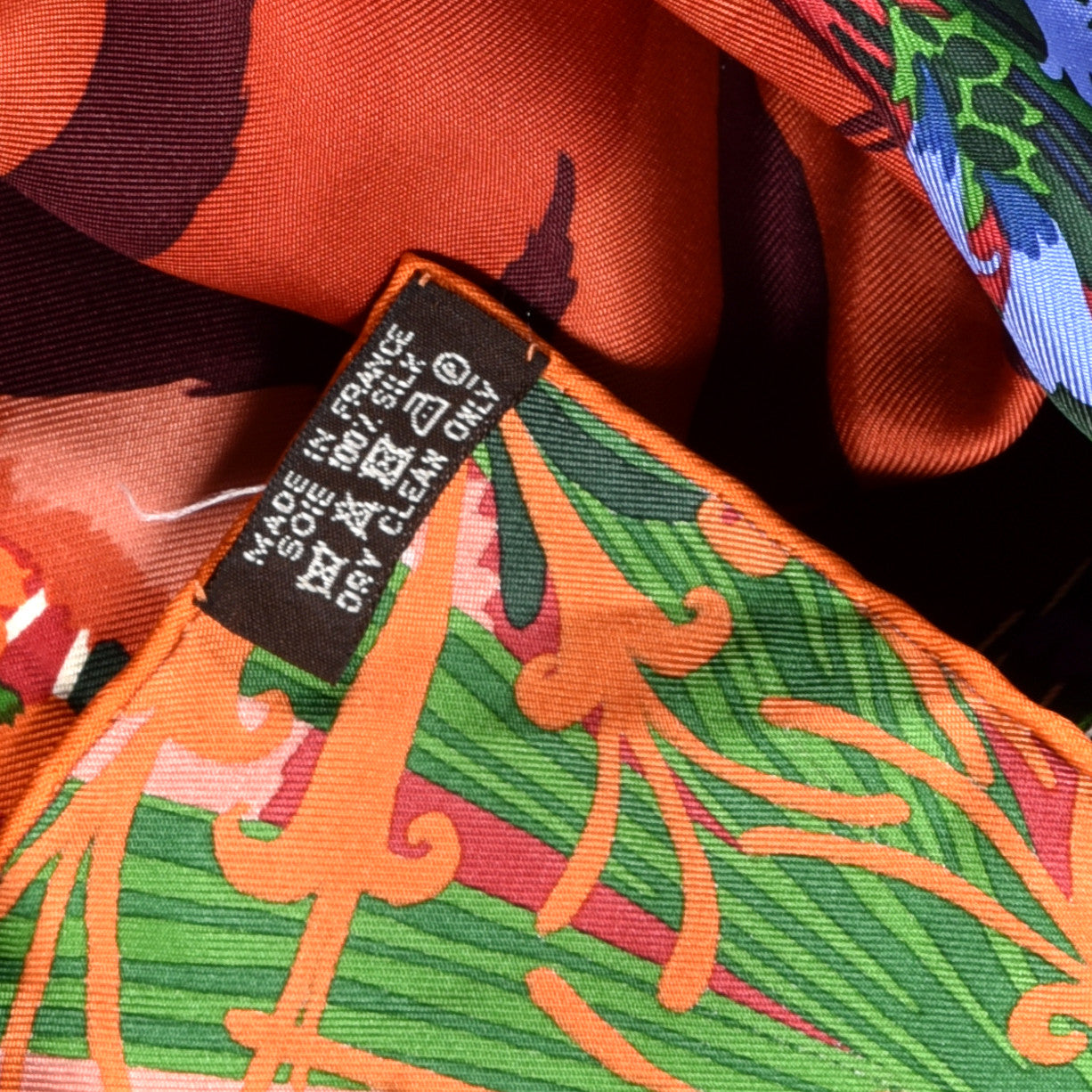 Silk Tyger Tyger Scarf 90 Saumon Corail Vert