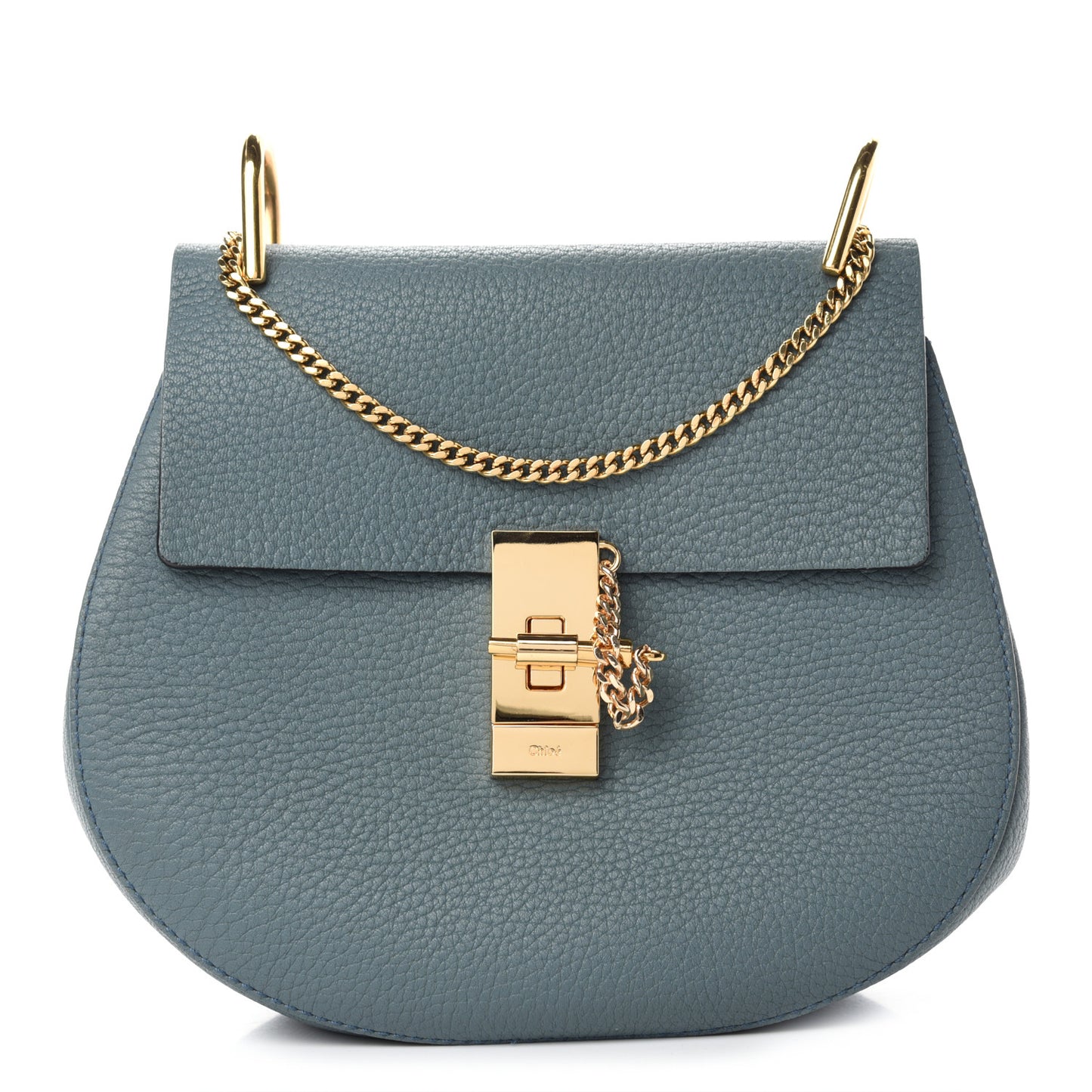 Grained Lambskin Drew Shoulder Bag Cloudy Blue