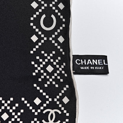 Chanel Silk Chalet Square Scarf Black 3 of 4