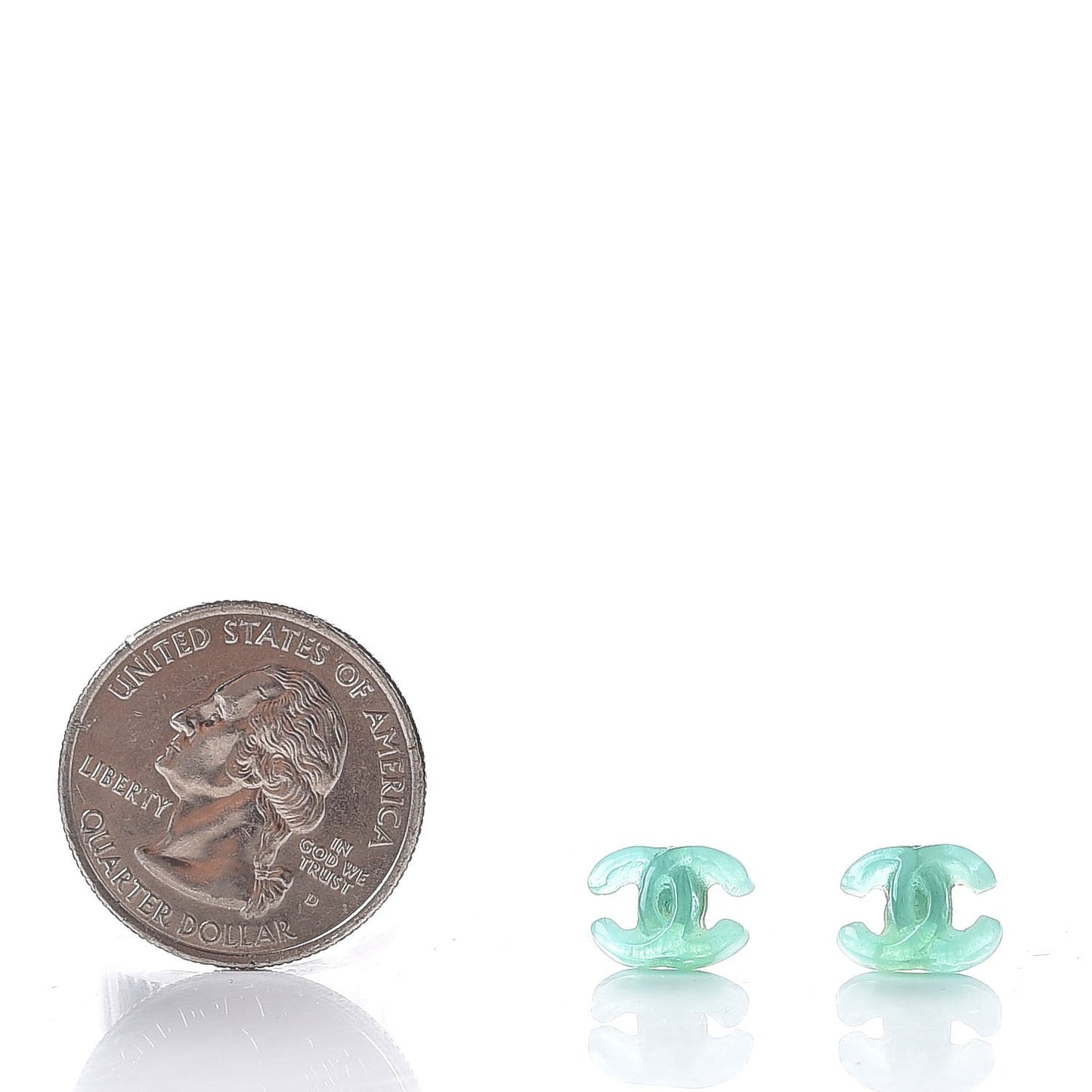 Resin Mini CC Earrings Light Green