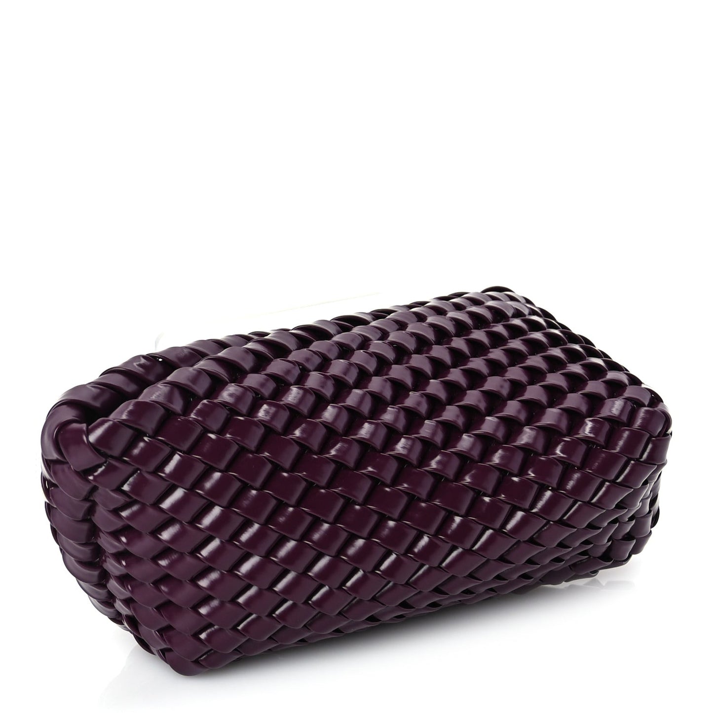 Patent Nappa Intrecciato Slanted Clutch  Purple