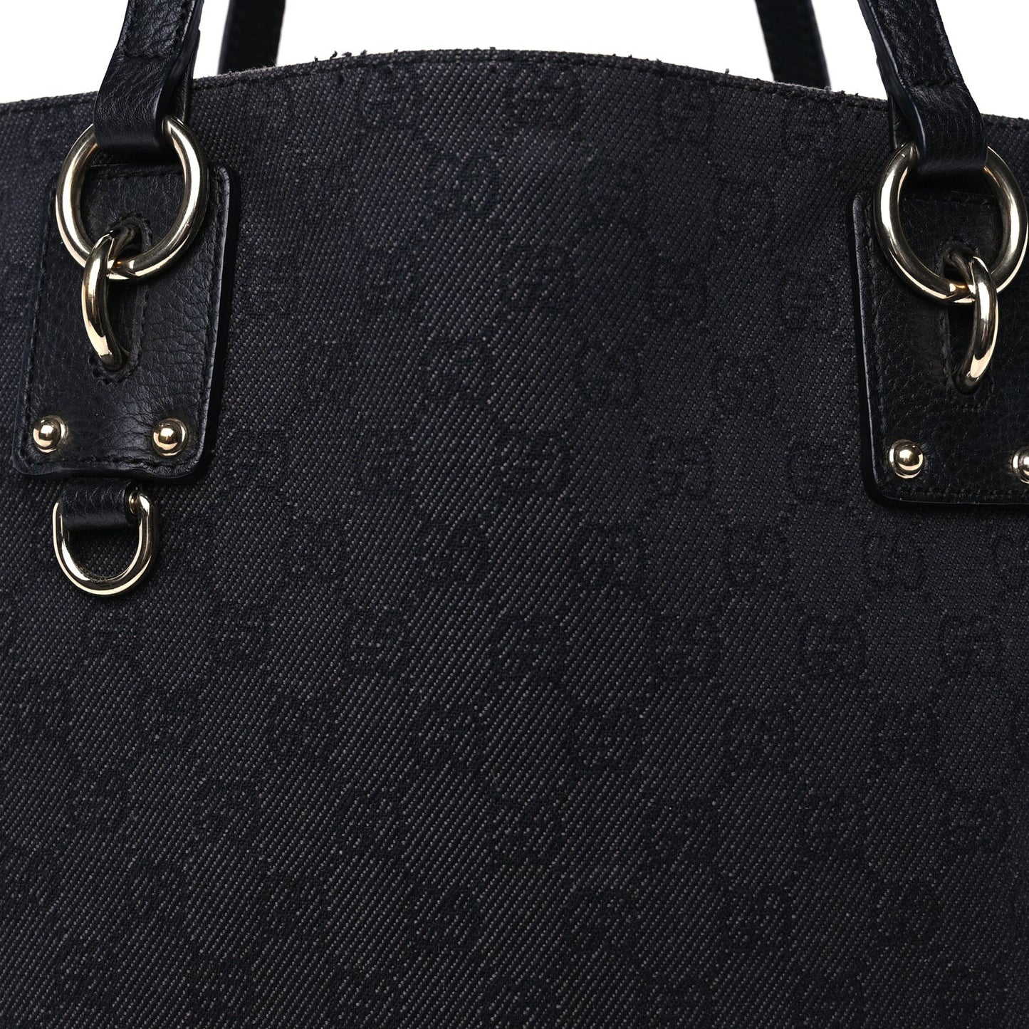 Denim Monogram Medium Handle Vertical Tote Black