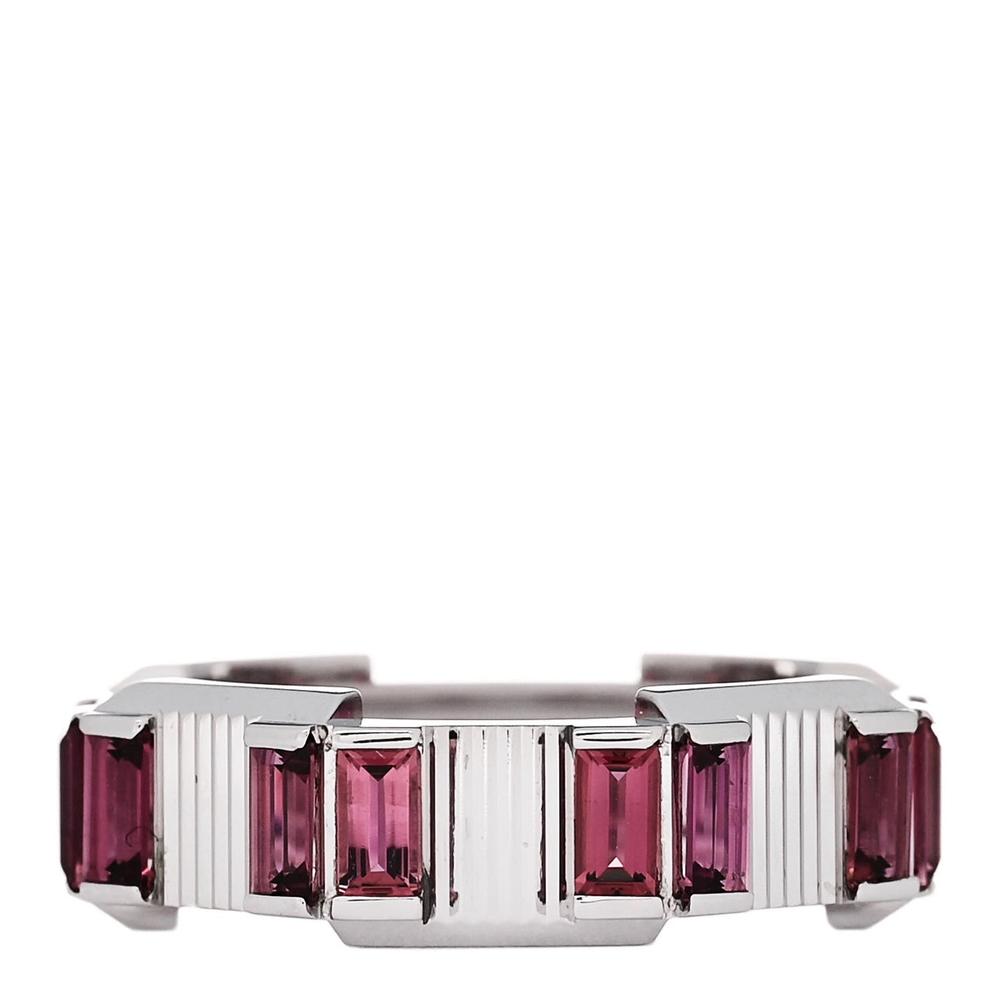 18K White Gold Rubellite 7mm Link to Love Ring 53 6.25