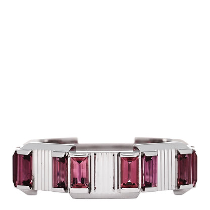 Gucci 18K White Gold Rubellite 7mm Link to Love Ring 53 6.25 3 of 6