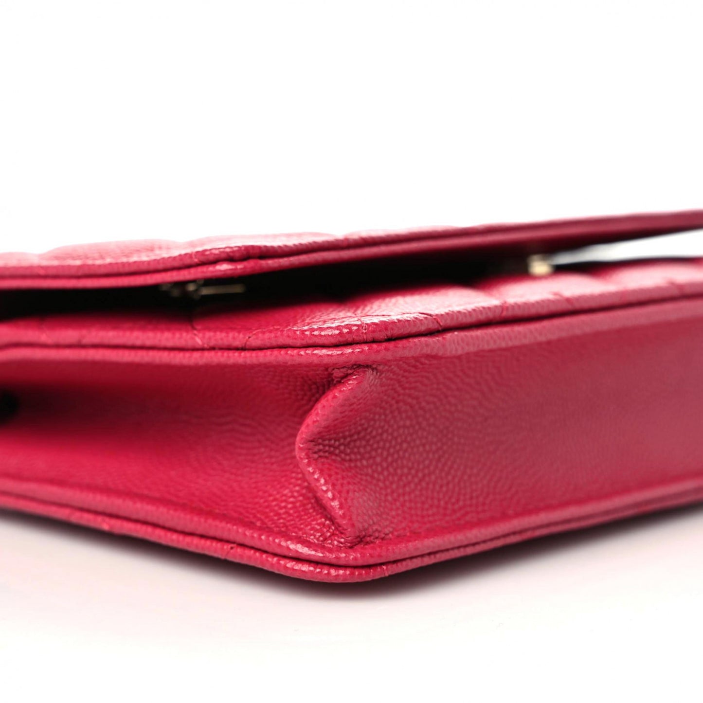 Caviar Quilted Wallet On Chain WOC Dark Pink