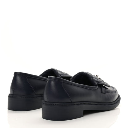Chanel Lambskin Quilted CC Turnlock Loafers 38.5 Navy 5 of 11