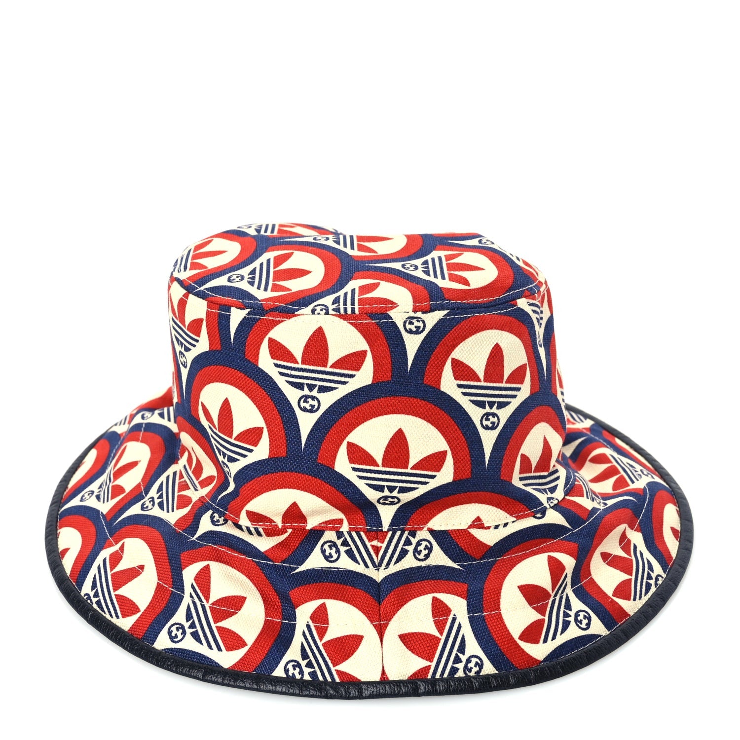 Gucci X ADIDAS Canvas Trefoil Interlocking G Bucket Hat M Red White Blue 4 of 7