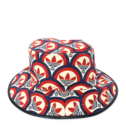 Gucci X ADIDAS Canvas Trefoil Interlocking G Bucket Hat M Red White Blue 4 of 7