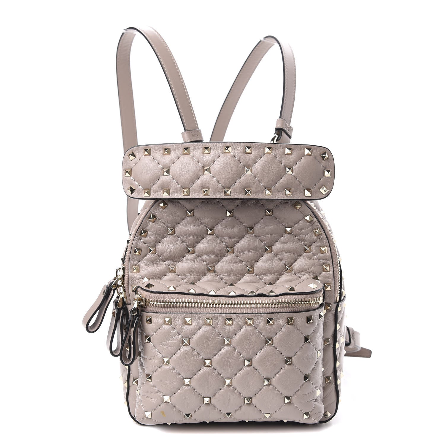 Valentino Garavani Nappa Quilted Mini Rockstud Spike Backpack Poudre 1 of 9