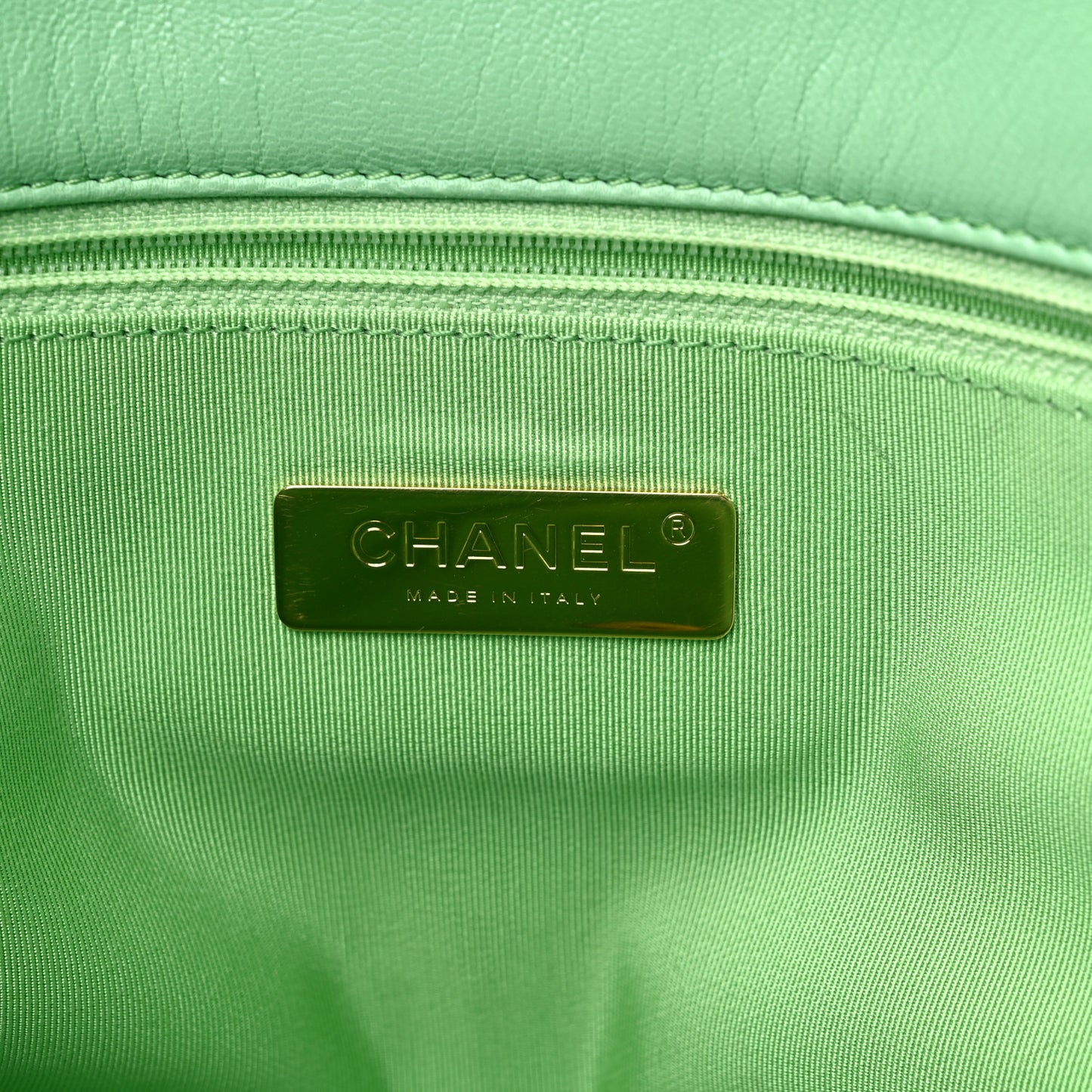 Goatskin Quilted Maxi Chanel 19 Flap Green