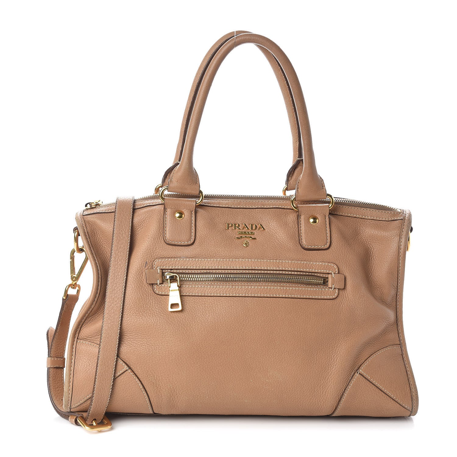 Prada Cervo Deerskin Shoulder Bag Sabbia 1 of 10