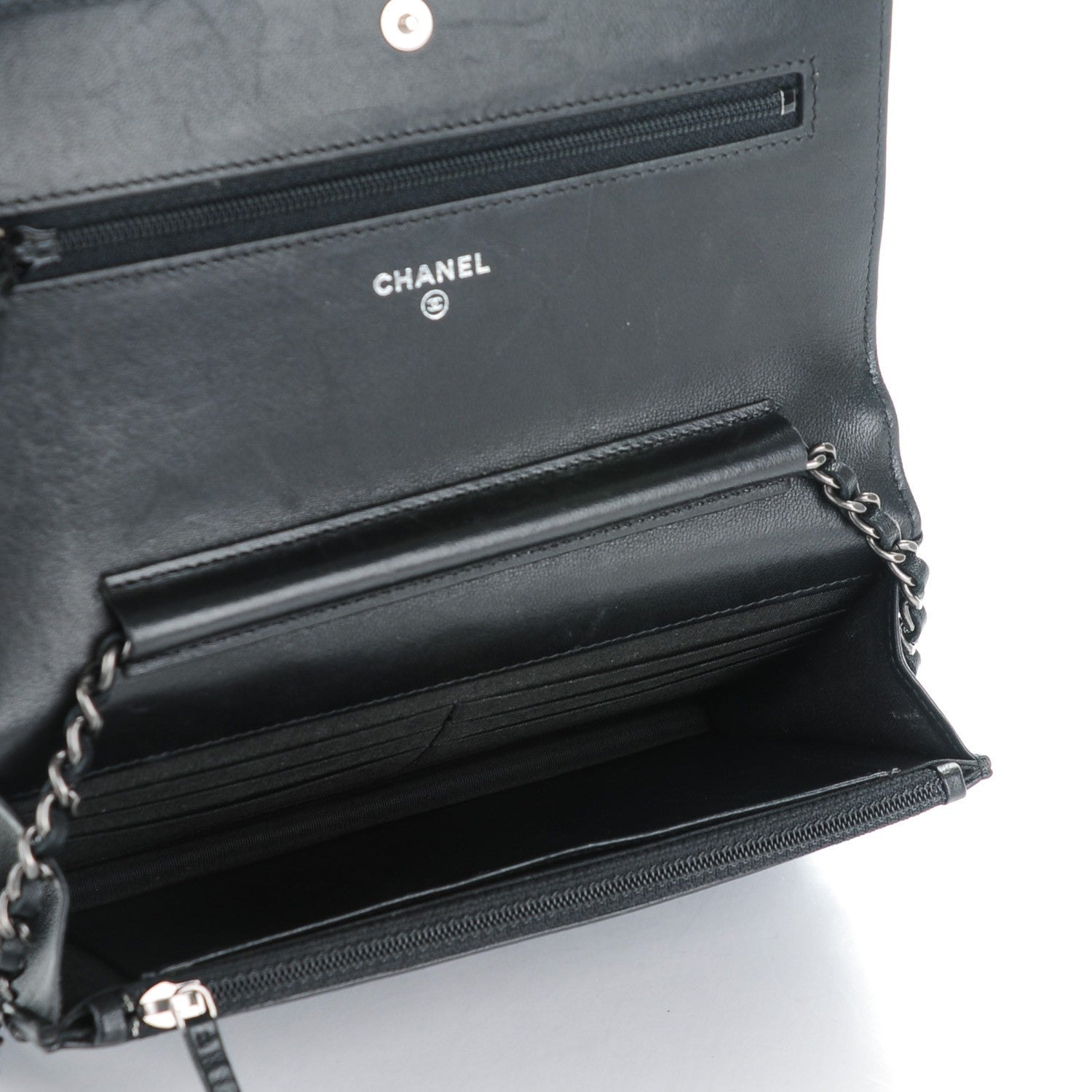 Chanel Lambskin Quilted Boy Wallet On Chain WOC Black 5 of 8