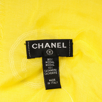 Chanel Modal Cashmere Sequins CC Scarf Yellow 5 of 5