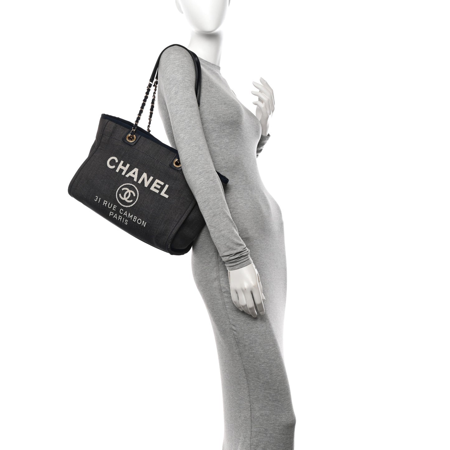 Denim Small Deauville Tote Dark Blue