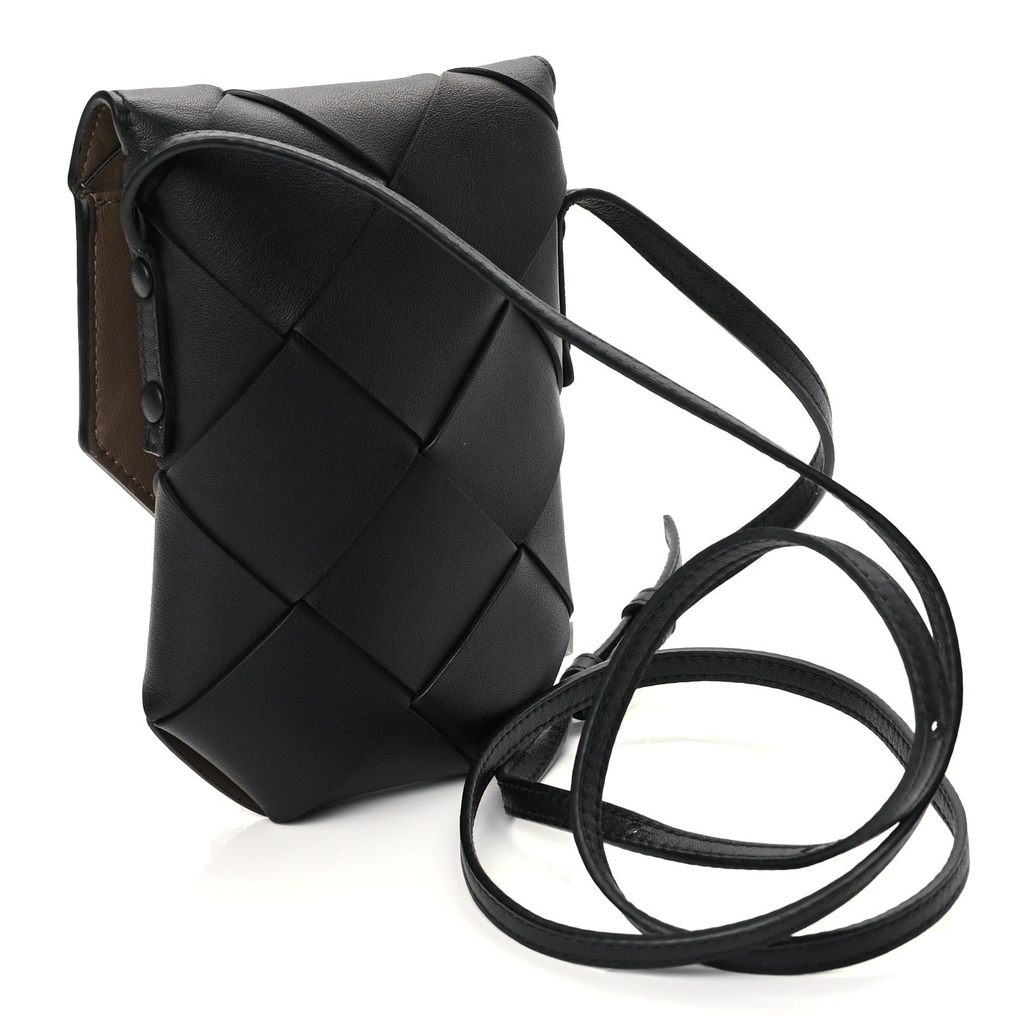 Bottega Veneta Calfskin Intreccio Diago Phone Pouch Black Pinecone Black Pinecone 2 of 9