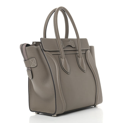 Celine Drummed Calfskin Micro Luggage Souris 3 of 11