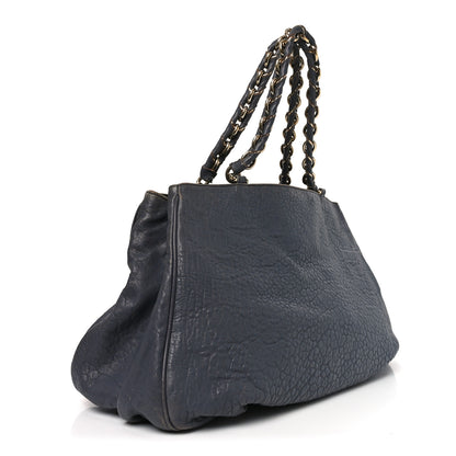 Fendi Crinkled Lambskin Mia Tote Blue 3 of 10