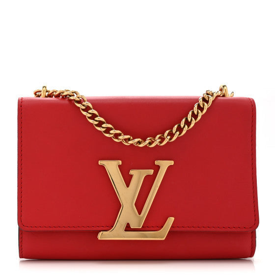 Calfskin Chain Louise MM Red