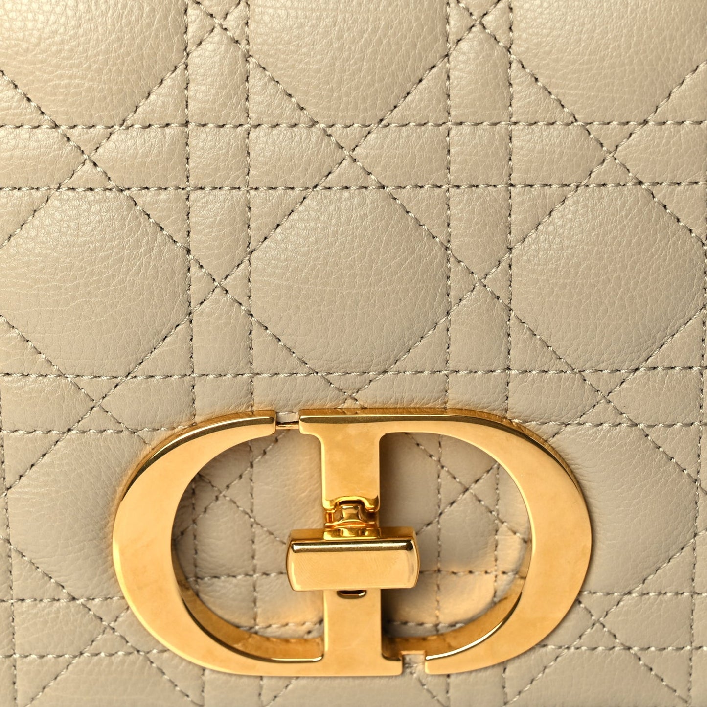 Supple Calfskin Cannage Medium Caro Bag Beige
