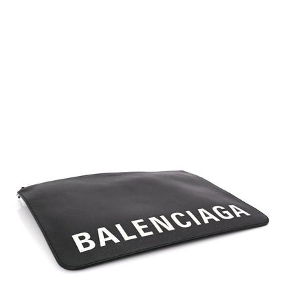 Balenciaga Large Calfskin Cash Pouch With Handle Black 4 of 6