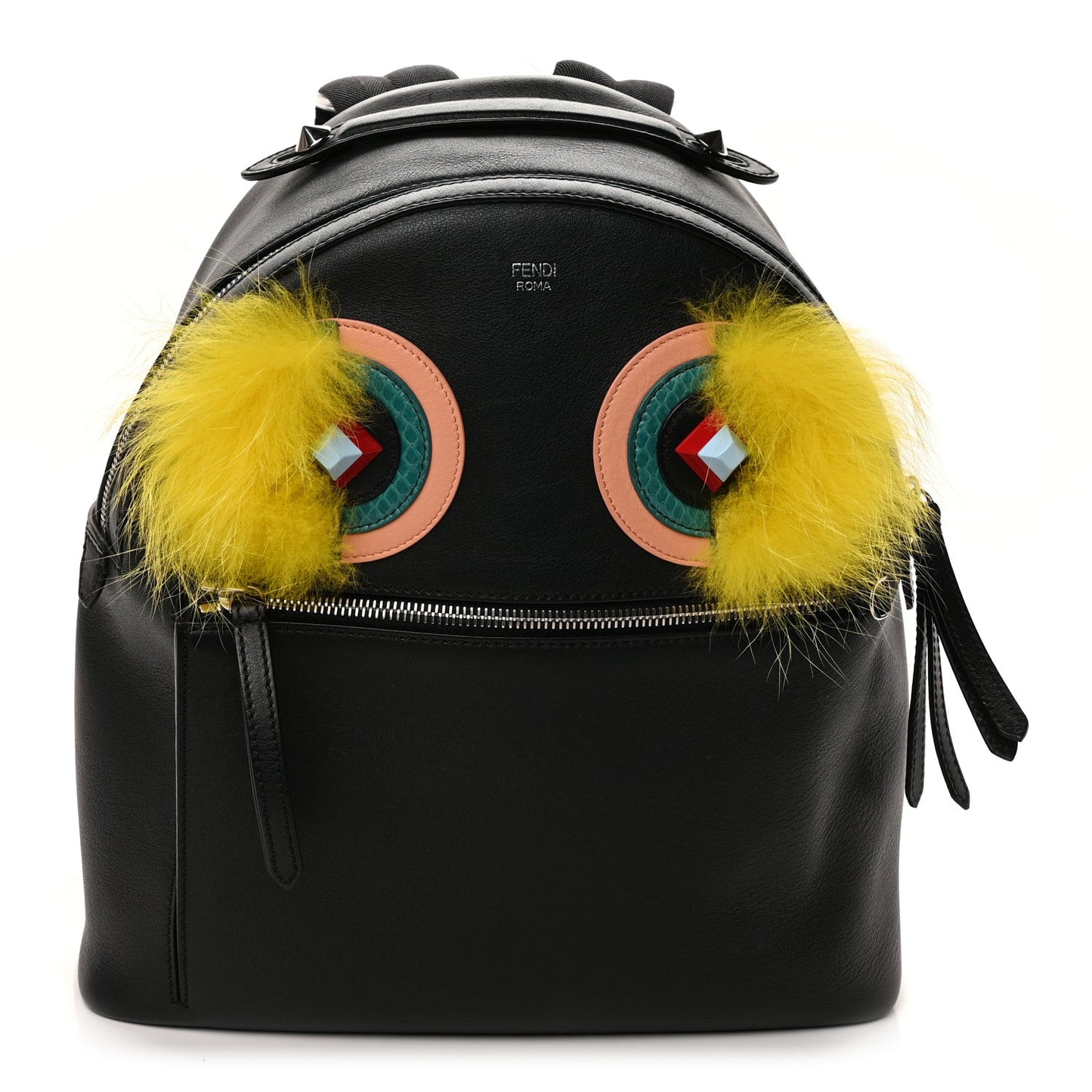 Vitello Dolce Fox Elaphe Ayers Hypnoteyes Large Backpack  Black Giallo Multicolor