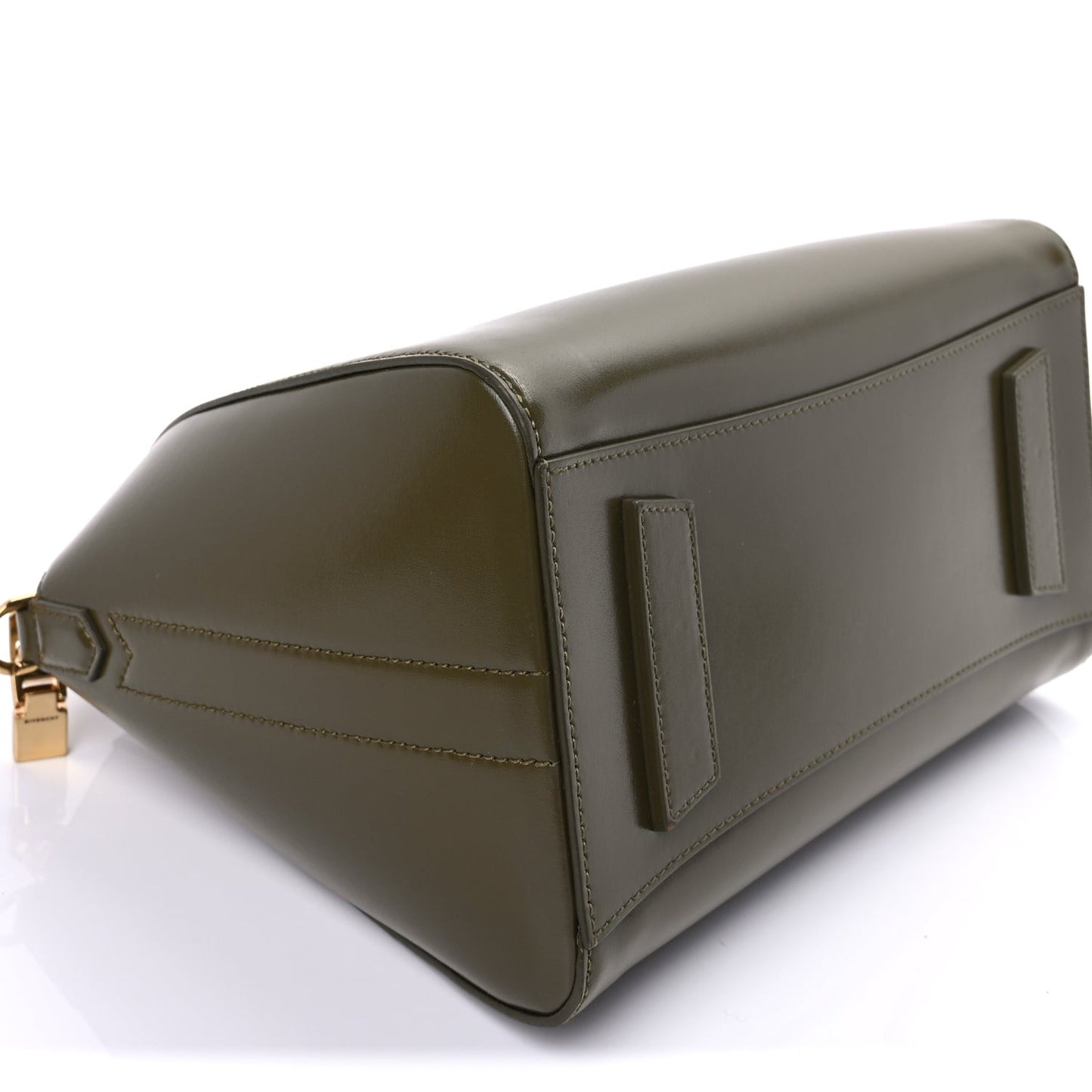 Shiny Lord Calfskin Small Antigona Dark Khaki