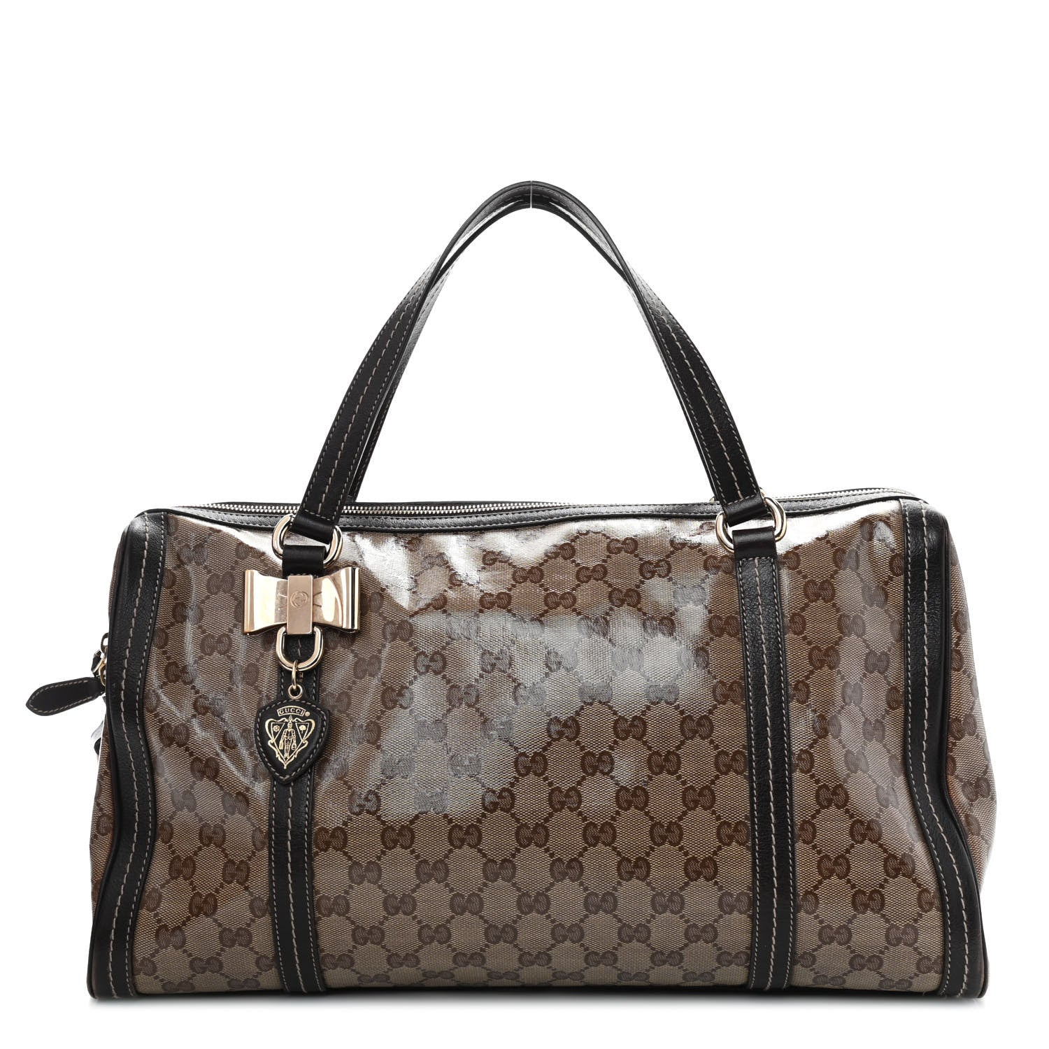 Gucci Crystal Monogram Large Duchessa Boston Dark Brown 1 of 9
