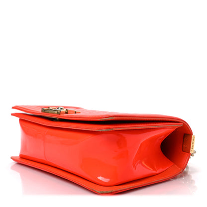 Chanel Patent Quilted Medium Boy Flap Orange 9 of 11