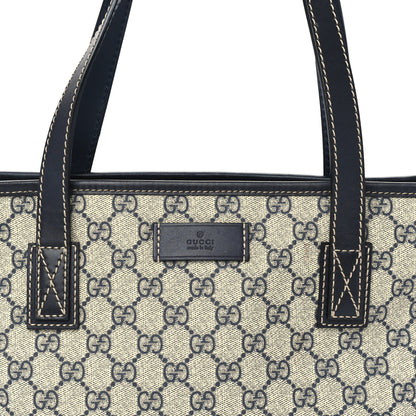 Gucci GG Supreme Monogram Medium Zippered Shopping Tote Navy 6 of 8