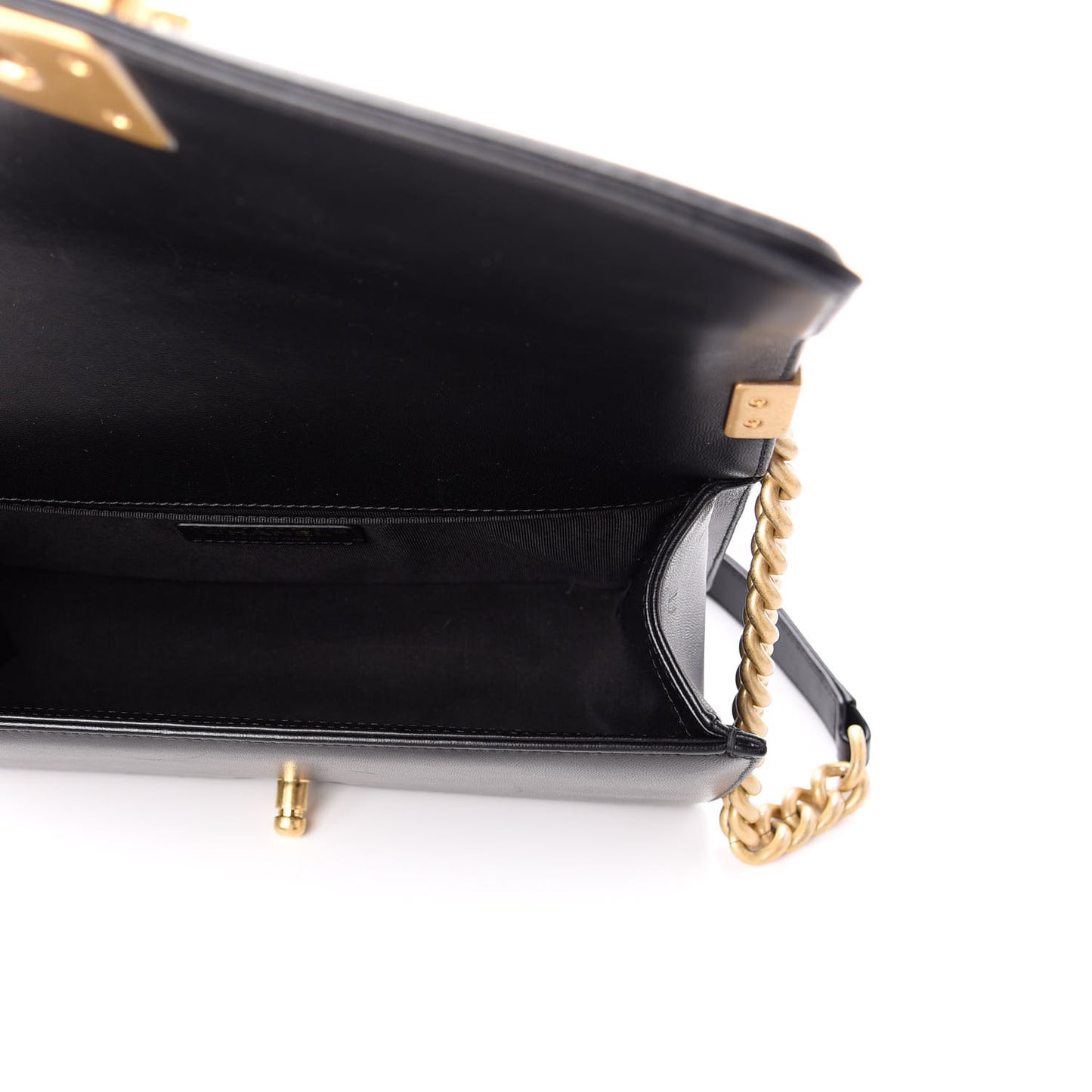 Lambskin Quilted Medium Boy Flap Black