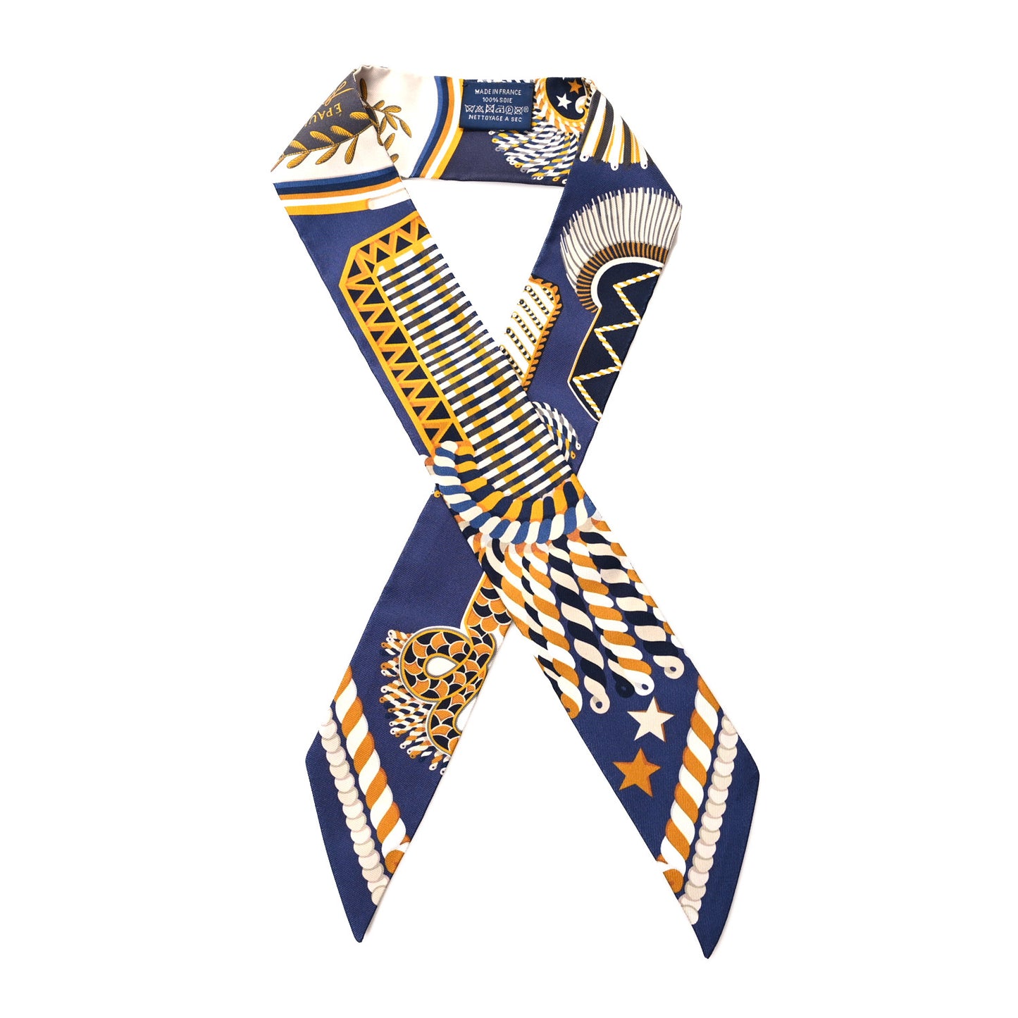 Silk Epaulettes De Gala Twilly Marine Gold White