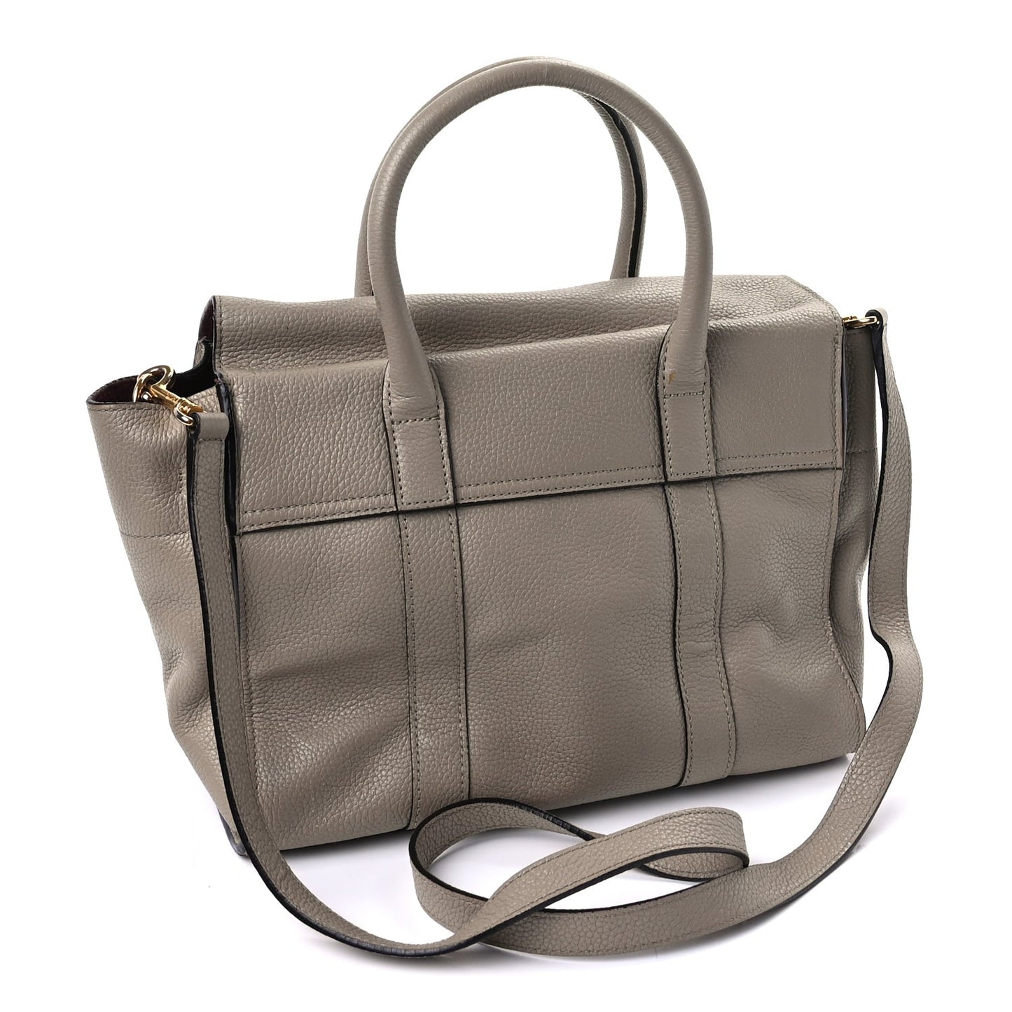 Classic Grain Calfskin Small Bayswater  Taupe