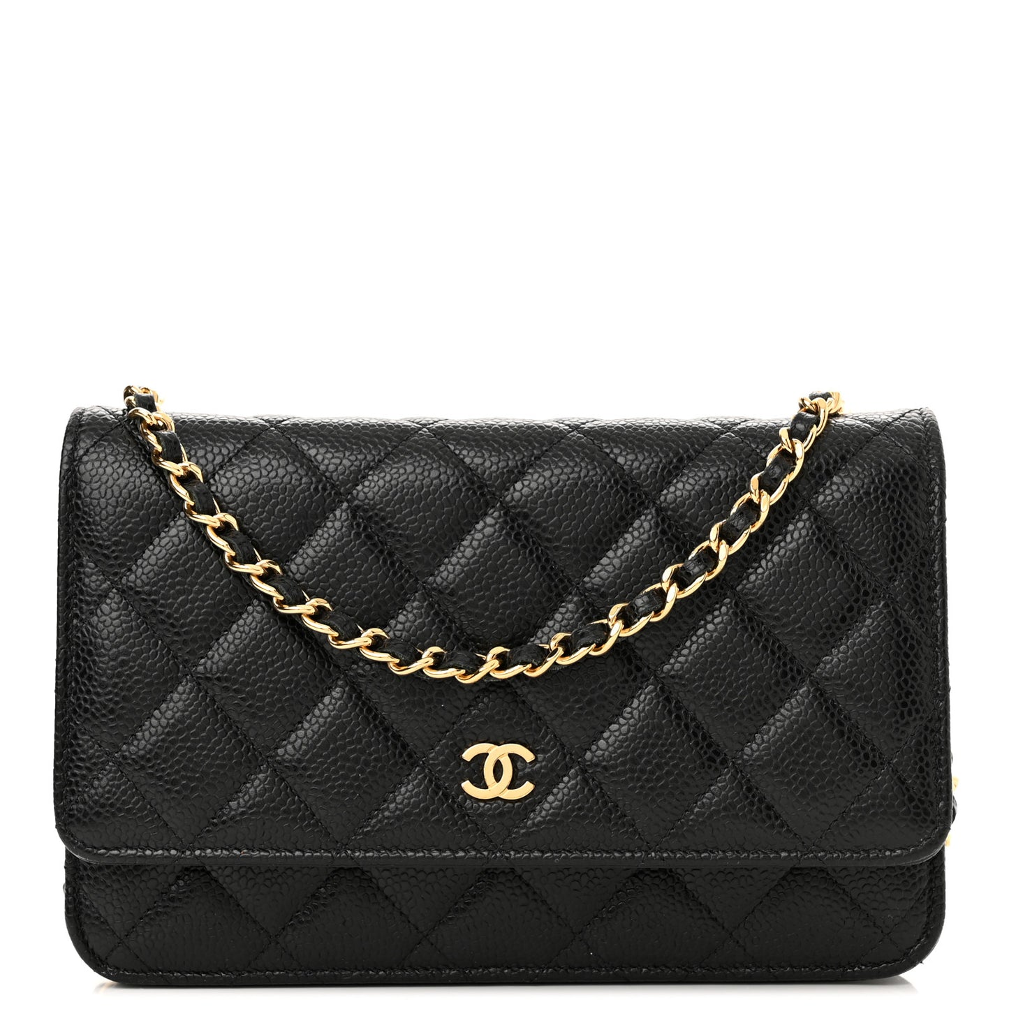 Caviar Quilted Wallet On Chain WOC Black