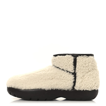 Bottega Veneta Shearling Snap Ankle Boots 40 White 1 of 8