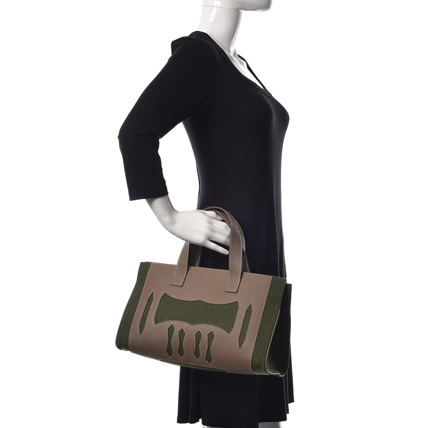 Hermes Epsom Felt Petit H Decoupe Basse PM Skeleton Tote Etoupe 2 of 14