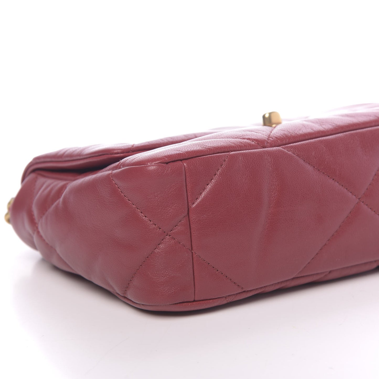 Goatskin Quilted Medium 19 Flap Dark Red