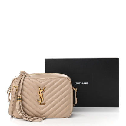 Saint Laurent Calfskin Matelasse Monogram Lou Camera Bag Dark Beige 12 of 12