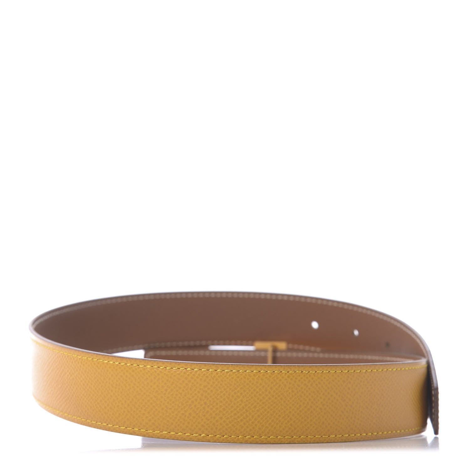Hermes Courchevel 32mm H Belt 65 Jaune Gold 2 of 8