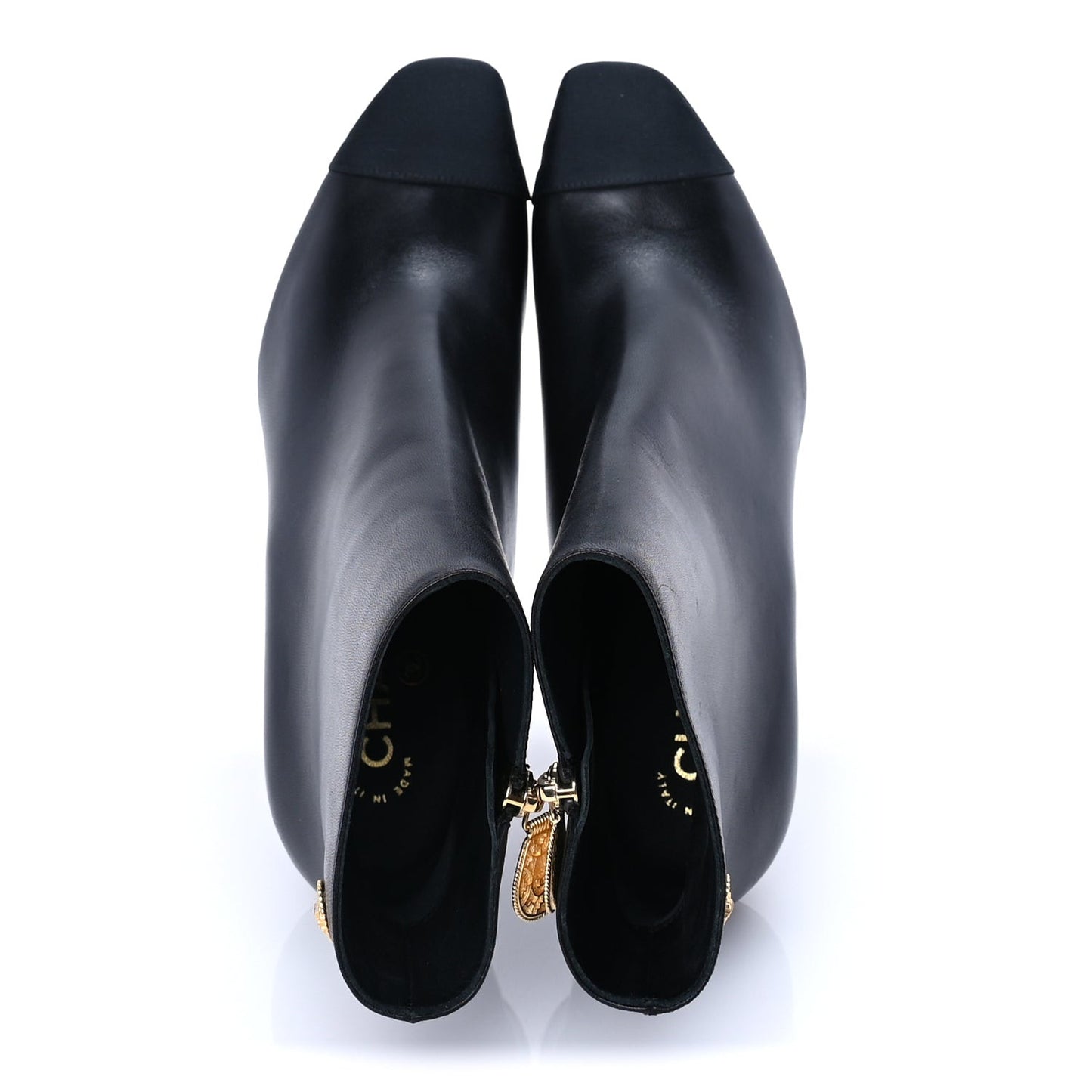 Calfskin Cap Toe Ankle Boots 37