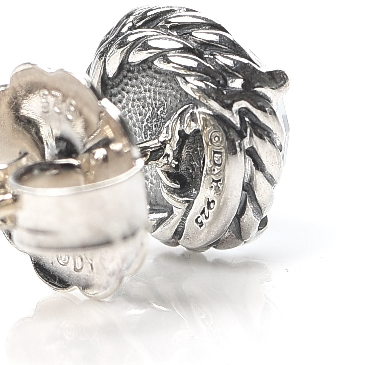 Sterling Silver Blue Topaz 8mm Chatelaine Earrings