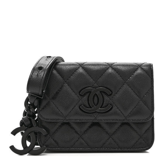 Chanel Caviar Quilted My Everything Belt Flap Card Holder Black 1 of 1