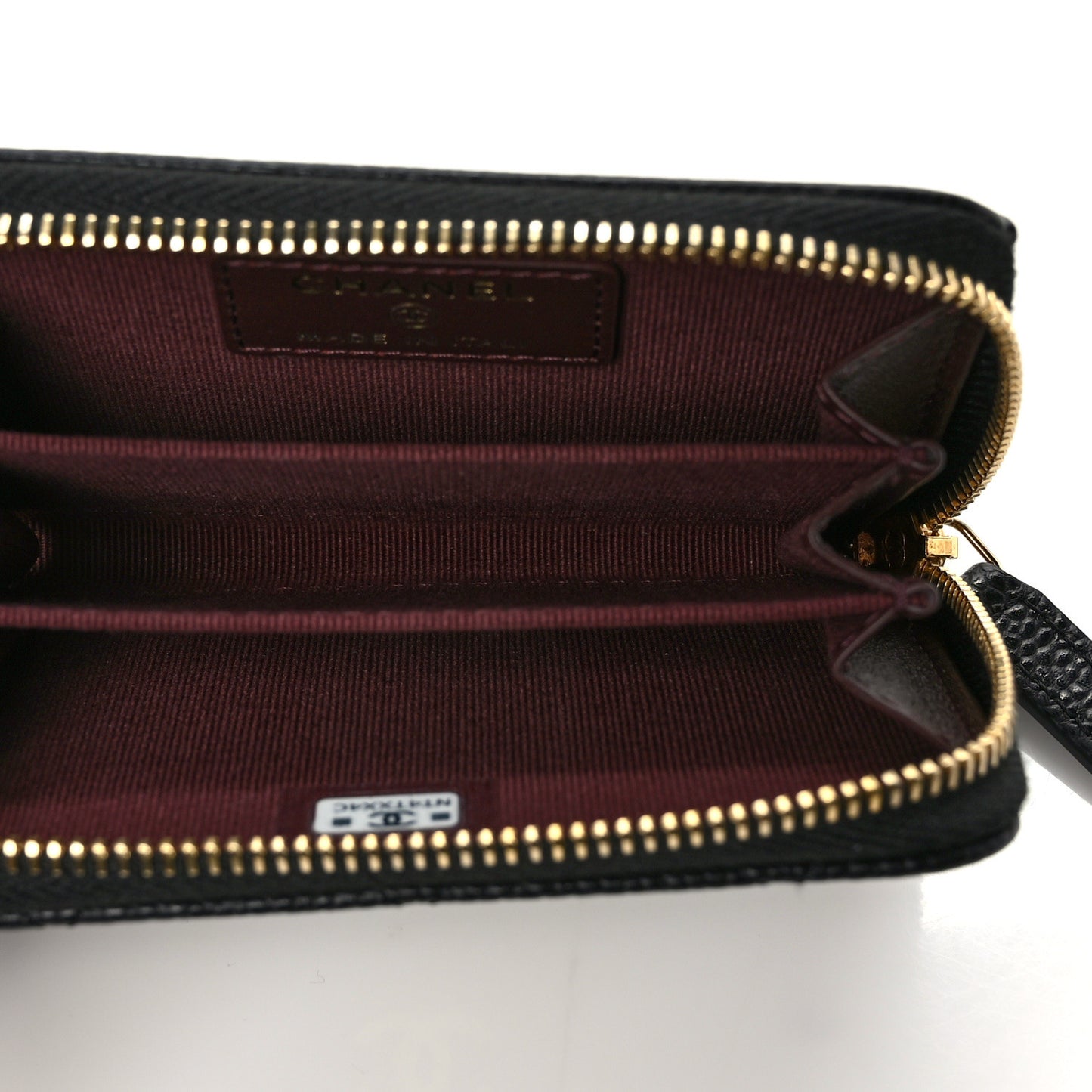 Caviar Quilted Zip Coin Purse Black