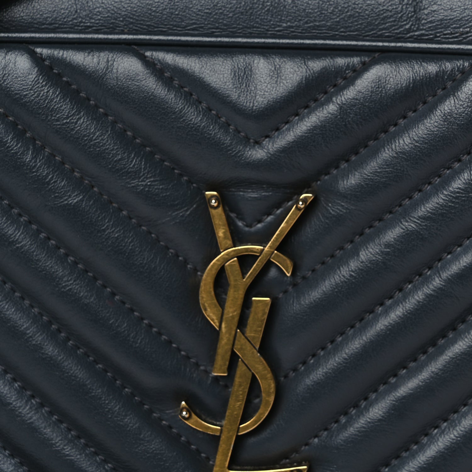 Saint Laurent Calfskin Matelasse Monogram Lou Camera Bag  Navy 6 of 8