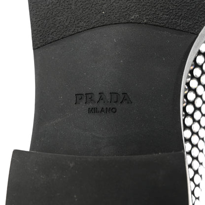 Prada Satin Crystal Metal Triangle Logo 50mm Loafers 39 Cristal 8 of 10